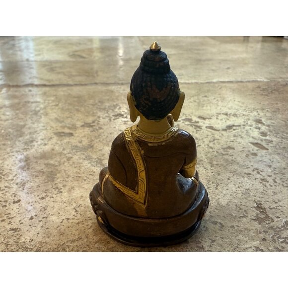 19th Century Tibetan Buddha Bronze Statue 3" Tall - Picture 5 of 9